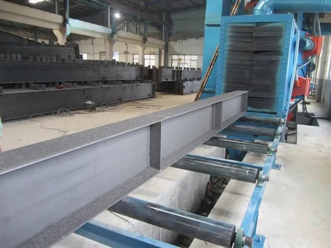 神农架自动输送重型工件喷砂机及其应用