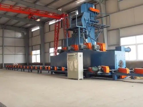 神农架管道外壁自动通过式喷砂机提升管道外壁质量